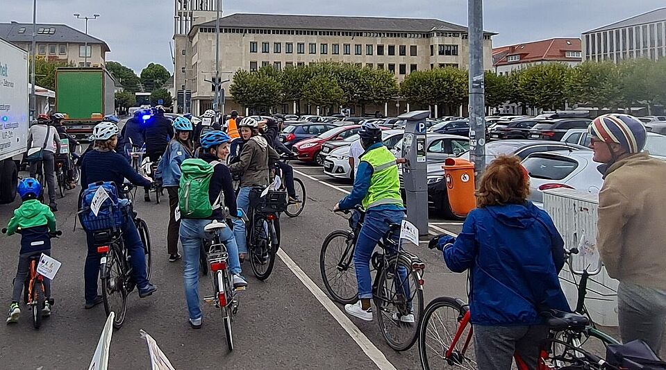 Saarlouis Großer Markt Fahrräder auf dem großen Markt
